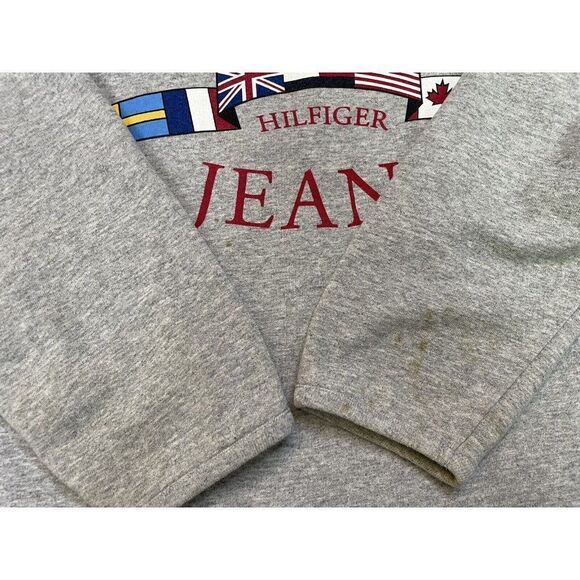 Tommy Hilfiger Jeans Flag Crewneck Sweatshirt Men Adult Medium Gray USA 90s - Picture 4 of 8